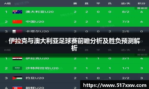 伊拉克与澳大利亚足球赛前瞻分析及胜负预测解析